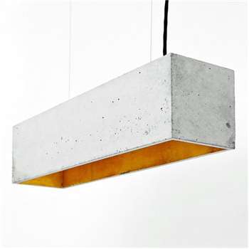 B4 Rectangular Pendant Light – Grey & Gold