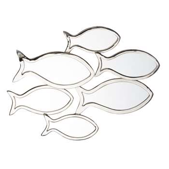 BANDOL - Chrome Metal Fish Mirrors (H71.5 x W94.5 x D3cm)