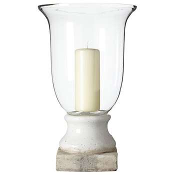 Barrington Hurricane Lamp - White (52 x 32cm)