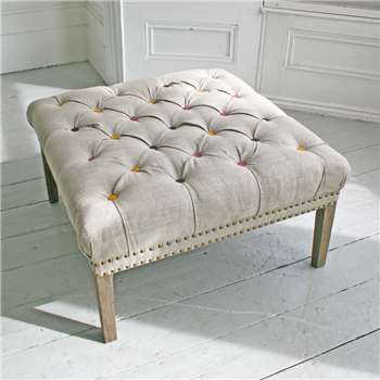 Bath Button Footstool With Coloured Buttons 40 x 73cm