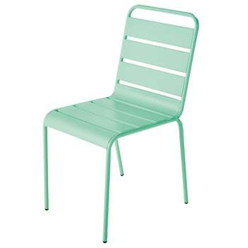 BATIGNOLLES Turquoise Blue Metal Garden Chair (84 x 47cm)