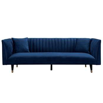 Baxter Three Seat Sofa - Navy Blue (H77 x W24 x D86cm)