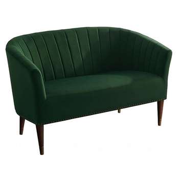 Bellini 2 Seater Sofa Bottle Green Velvet (H80 x W130 x D70cm)
