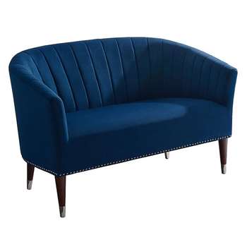 Bellini 2 Seater Sofa Ink Blue Velvet (H80 x W130 x D70cm)