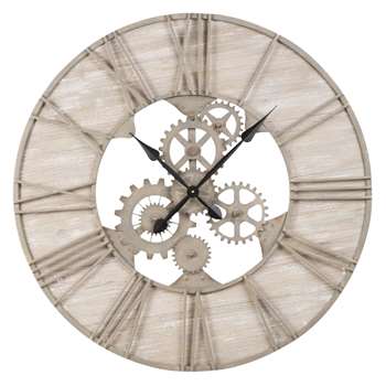 BELMONT Antique Effect Metal Cog Clock (H85 x W85 x D3cm)