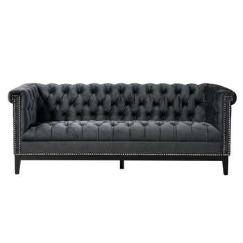 Bergmann Three Seat Sofa  – Black (H80 x W213 x D87cm)