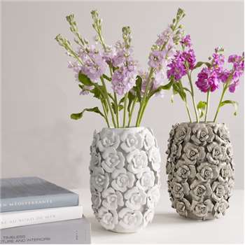 Betty Cylinder Vase - White (H25 x W14.5 x D14.5cm)