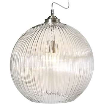 Billie Ball Diner Pendant Light, Clear (45 x 45cm)