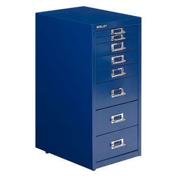 Bisley Non-Locking Under Desk Mutidrawer, Ink (H61 x W28 x D38cm)