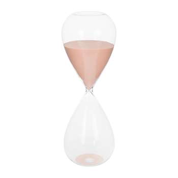 Bitossi Home - Hourglass Sand Timer - 60 Minutes - Light Pink (H29 x W10 x D10cm)