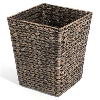 Black Water Hyacinth Wastepaper Bin (30 x 25cm)