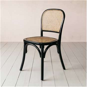 Black Wicker Bistro Chair (H86 x W45 x D42cm)