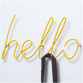 Block Hello Coat Rack - Yellow