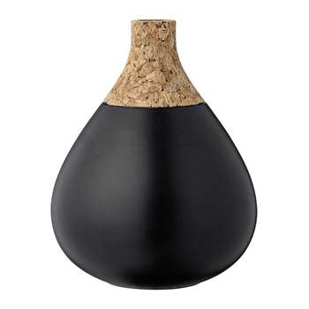 Bloomingville - Vase with Cork Top - Black (22.5 x 18cm)