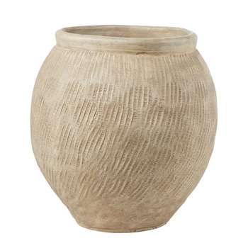 BOSPHORE Sandy Ceramic Pot, Beige (H48 x W45 x D45cm)
