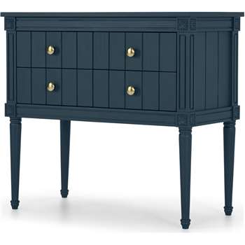 Bourbon Vintage cabinet, Dark Blue and Brass (H81 x W89 x D44cm)