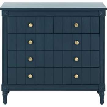 Bourbon Vintage Chest Of Drawers, Dark Blue (H93 x W100 x D50cm)