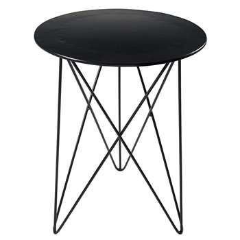 BRAD Black metal side table (50 x 40cm)