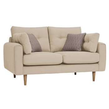 Brighton Parchment Fabric 2 Seater Sofa (H86 x W155 x D98cm)