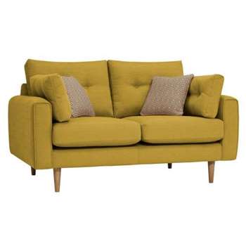 Brighton Saffron Fabric 2 Seater Sofa (H86 x W155 x D98cm)