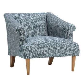 Brighton Sea Spray Fabric Accent Chair, Patterned (H72 x W78 x D83cm)