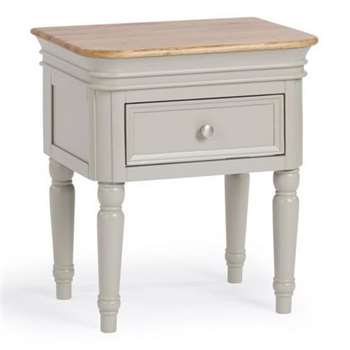 Brindle Natural Solid Oak & Painted Bedside Table (H60 x W55 x D40cm)