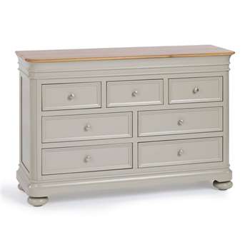 Brindle Natural Solid Oak & Painted Chest of Drawers (H86 x W130 x D43cm)
