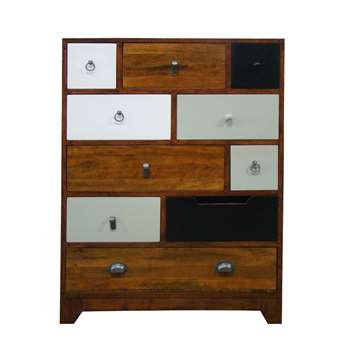 British Vintage Chest Of 10 Drawers in English Cherry Finish 108 x 80cm