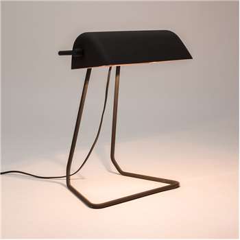 Broker Vintage Style Desk Lamp in Black (Width 160cm)