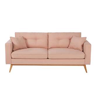 BROOKE 3-seater pink fabric sofa (88 x 202cm)