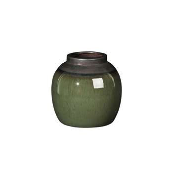 Broste Copenhagen - Laust Round Vase - Grey/Green (16 x 17.5cm)