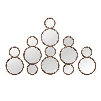Bubble Mirrors, Set of Five - Antique Gold (77 x 26cm)