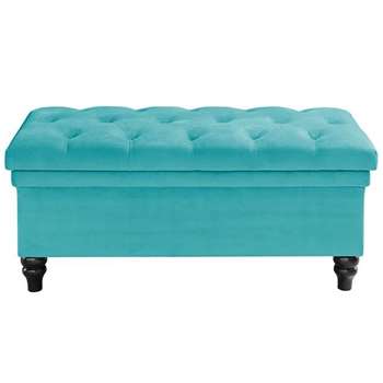Bursnell  Upholstered Ottoman - Teal (51 x 112cm)