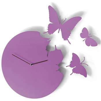 Butterfly Clock Violet 40 x 40cm