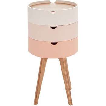Cairn Bedside Table, Pink (H75 x W41 x D41cm)