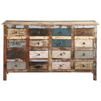 CALANQUE Recycled wood counter chest, multicoloured (90 x 150cm)