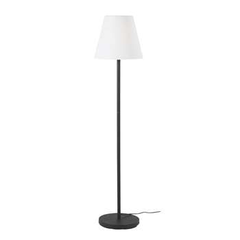 CANBERRA Black Metal Outdoor Floor Lamp with White Shade (H151 x W34 x D34cm)