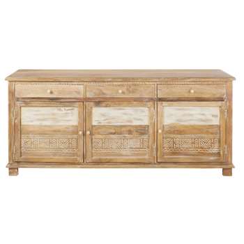 CARAIBA Solid Mango Wood 3-Door Sideboard (80 x 175cm)