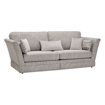 Carrington Silver Fabric 4 Seater Sofa (H98 x W251.5 x D102cm)