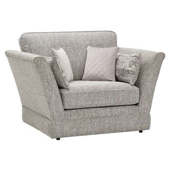 Carrington Silver Fabric Loveseat (H98 x W141.5 x D102cm)