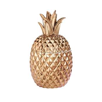 Ceramic Metallic Pineapple Pot - Gold (27.5 x 16cm)