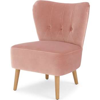 Charley Accent Chair, Vintage Pink Velvet (H77 x W63 x D68cm)