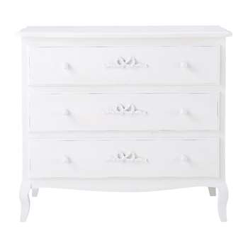 CHARLOTTE Wooden chest of drawers in white (80 x 90cm)