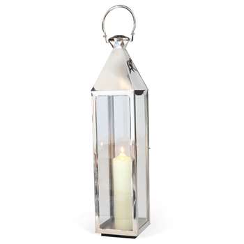 Chelsea Traditional Lantern in Stainless Steel with Nickel Plate Finish - Large 105 x 22cm