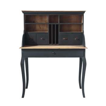 CHENONCEAU Wooden writing desk in black W 102cm