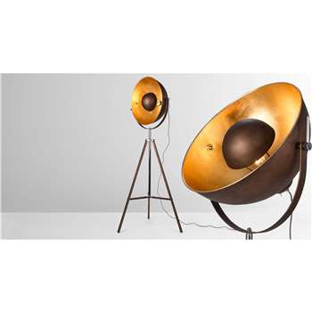 Chicago Floor Lamp, Antique Copper and Gold (164 x 67cm)