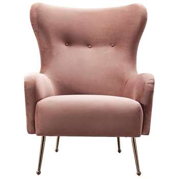 Claridge Armchair Blush Pink (H101 x W89 x D78cm)