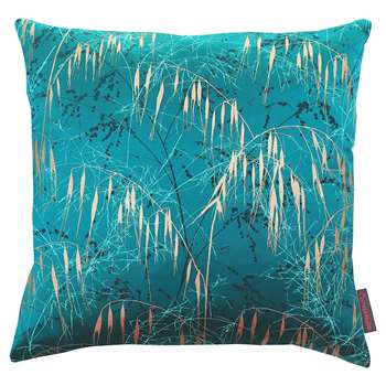 Clarissa Hulse - Three Grasses Cushion - 45x45cm - Kingfisher/Aqua
