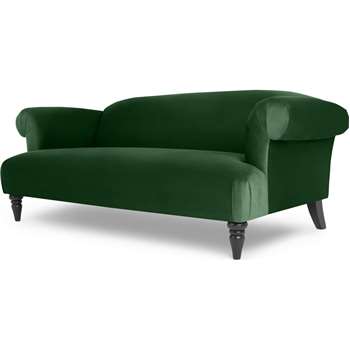 Claudia 3 Seater Sofa, Forest Green Velvet (H72 x W190 x D89cm)