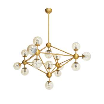 Cluster pendant light brass 15 bulbs (119 x 100cm)